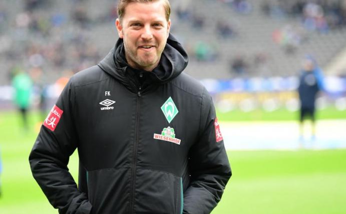 Werder-Trainer Florian Kohfeldt hatte nach dem 2:2 in Berlin gleich mehrere Sprüche parat. Foto: Soeren Stache/dpa-Zentralbild/dpa