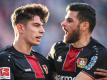 Bayer Leverkusens Profis halten weiterhin Kontakt: Kai Havertz (l) und Kevin Volland vor der Corona-Krise. Foto: Andreas Gora/dpa