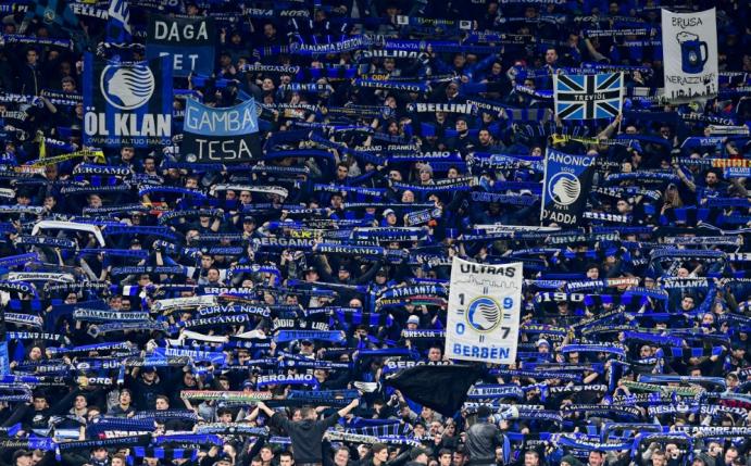 Volle Tribünen beim CL-Spiel Bergamo gegen Valencia