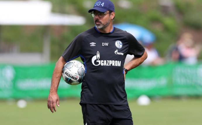 Kann mit Kleingruppen wieder das Training aufnehmen: Schalke-Coach David Wagner. Foto: Tim Rehbein/dpa