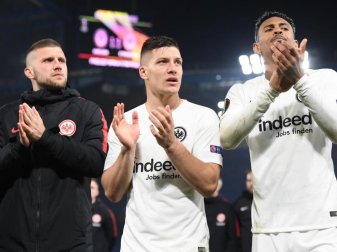 Ante Rebic (l), Luka Jovic (M) und Sébastien Haller. Foto: Arne Dedert/dpa Ante Rebic (l), Luka Jovic (M) und Sébastien Haller. Foto: Arne Dedert/dpa