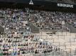 Im Borussia-Park stehen Pappaufsteller von Fans von Borussia Mönchengladbach. Foto: Marius Becker/dpa