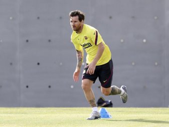 Barcelonas Star Lionel Messi beim Training. Foto: Miguel Ruiz/FC Barcelona via AP/dpa
