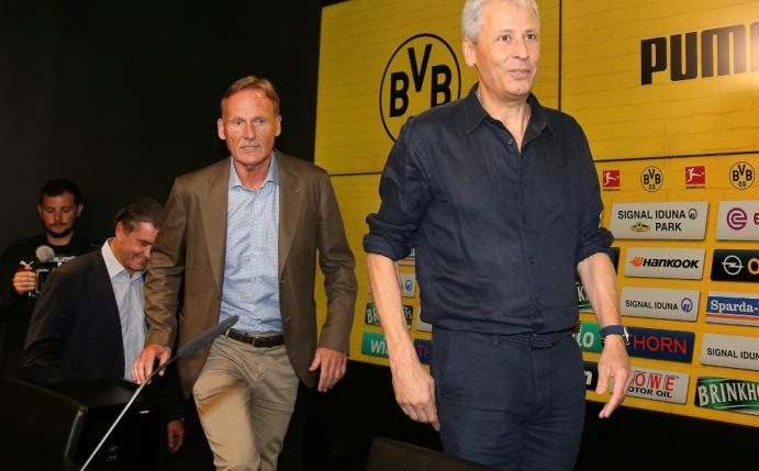 Hans-Joachim Watzke (l.) will keine Trainerdiskussion