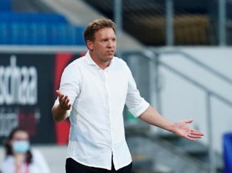 Leipzigs Trainer Julian Nagelsmann rechnet nicht mehr mit einem Verbleib von Timo Werner. Foto: Uwe Anspach/dpa-Pool/dpa Leipzigs Trainer Julian Nagelsmann rechnet nicht mehr mit einem Verbleib von Timo Werner. Foto: Uwe Anspach/dpa-Pool/dpa