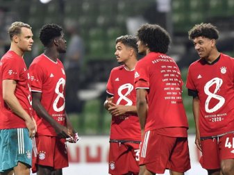 Die Spieler von Bayern München feiern die deutsche Meisterschaft. Foto: Martin Meissner/AP-Pool/dpa Die Spieler von Bayern München feiern die deutsche Meisterschaft. Foto: Martin Meissner/AP-Pool/dpa
