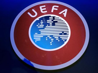 Das Logo der Europäischen Fußball-Union UEFA. Foto: Jamie Gardner/PA Wire/dpa Das Logo der Europäischen Fußball-Union UEFA. Foto: Jamie Gardner/PA Wire/dpa