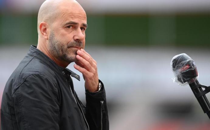 Bayer-Trainer Peter Bosz will mit den Leverkusenern noch in die Champions League. Foto: Matthias Hangst/Getty Images Europe/Pool/dpa