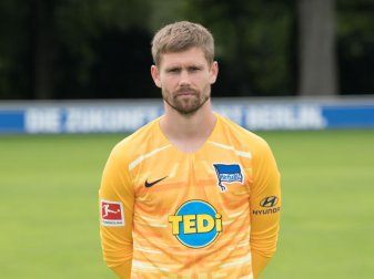 Hertha-Torwart Thomas Kraft beendet seine Fußball-Karriere. Foto: Jörg Carstensen/dpa