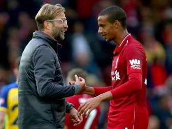 Hält Liverpools Tainer Jürgen Klopp (l) für etwas ganz besonderes: Joel Matip (r). Foto: Dave Thompson/PA Wire/dpa Hält Liverpools Tainer Jürgen Klopp (l) für etwas ganz besonderes: Joel Matip (r). Foto: Dave Thompson/PA Wire/dpa