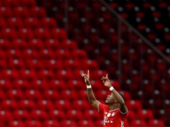 Spielt seit 2010 für die Profis des FC Bayern: David Alaba feiert ein Tor. Foto: Alexander Hassenstein/Getty Images Europe/Pool/dpa