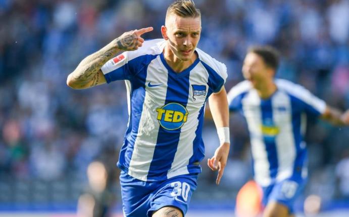 War von Borussia Dortmund an Hertha BSC ausgeliehen: Marius Wolf. Foto: Tom Weller/dpa