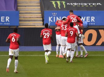 Manchester United hat dank des Sieges bei Leicester City die Champions-League-Teilnahme sicher. Foto: Oli Scarff/PA Wire/dpa