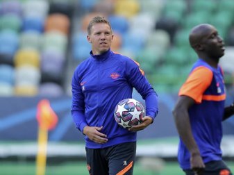 Hat mit Leipzig Atlético Madrid vor der Brust: RB-Coach Julian Nagelsmann. Foto: Miguel A. Lopes/Pool EPA/AP/dpa Hat mit Leipzig Atlético Madrid vor der Brust: RB-Coach Julian Nagelsmann. Foto: Miguel A. Lopes/Pool EPA/AP/dpa