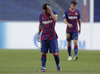 Der FC Barcelona um Lionel Messi fiel regelrecht auseinander. Foto: Manu Fernandez/AP Pool/dpa Der FC Barcelona um Lionel Messi fiel regelrecht auseinander. Foto: Manu Fernandez/AP Pool/dpa