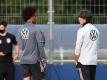 Kann wieder auf Leroy Sané (l) zurückgreifen: Bundestrainer Joachim Löw. Foto: Christian Charisius/dpa