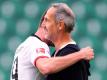 Adi Hütter bleibt bis 2023 Trainer von Eintracht Frankfurt. Foto: Swen Pförtner/dpa-Pool/dpa