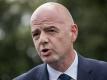 FIFA-Präsident Gianni Infantino spricht zu Medienvertretern. Foto: Andrew Harnik/AP/dpa