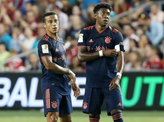 Thiago (l.) und Alaba sind beim Trainingsstart dabei Thiago (l.) und Alaba sind beim Trainingsstart dabei
