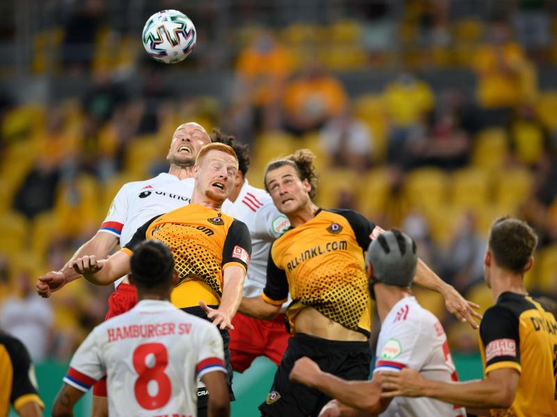 Für den HSV war bei Zweitliga-Absteiger Dynamo Dresden Endstation. Foto: Robert Michael/dpa-Zentralbild/dpa