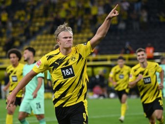 Erzielte einen Doppelpack gegen Gladbach: Erling Haaland Erzielte einen Doppelpack gegen Gladbach: Erling Haaland