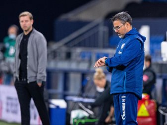 Für Trainer David Wagner (r) scheint die Zeit beim FC Schalke 04 abgelaufen zu sein. Foto: Guido Kirchner/dpa Für Trainer David Wagner (r) scheint die Zeit beim FC Schalke 04 abgelaufen zu sein. Foto: Guido Kirchner/dpa