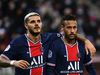 Icardi (l.) traf gegen Stade Reims doppelt Icardi (l.) traf gegen Stade Reims doppelt