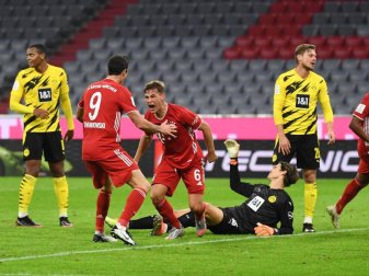 Joshua Kimmich (M) sorgte für den Bayern-Siegtreffer im Supercup gegen den BVB. Foto: Sven Hoppe/dpa-Pool/dpa Joshua Kimmich (M) sorgte für den Bayern-Siegtreffer im Supercup gegen den BVB. Foto: Sven Hoppe/dpa-Pool/dpa