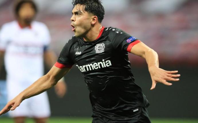 Nadiem Amiri brachte Bayer bereits früh in Führung. Foto: Wolfgang Rattay/Reuters-Pool/dpa