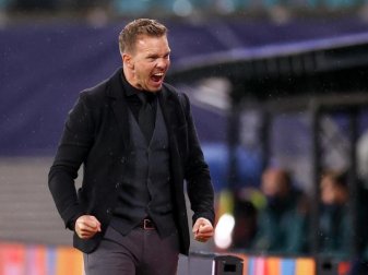 Jubelt RB-Coach Julian Nagelsmann mit Leipzig auch in Old Trafford?. Foto: Jan Woitas/dpa-Zentralbild/dpa Jubelt RB-Coach Julian Nagelsmann mit Leipzig auch in Old Trafford?. Foto: Jan Woitas/dpa-Zentralbild/dpa