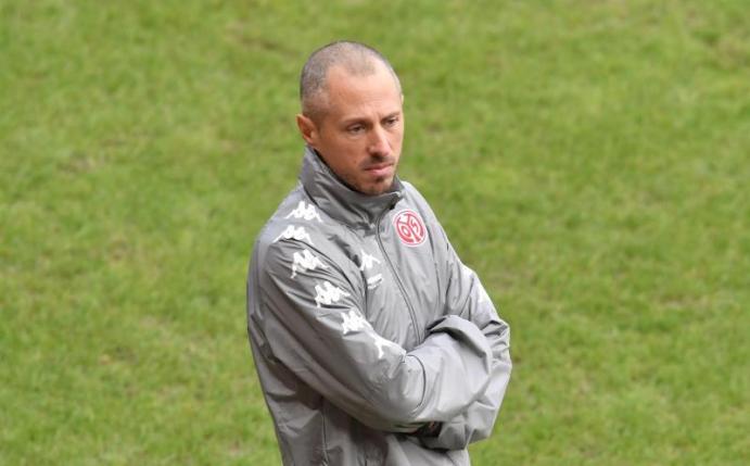 Der Mainzer Trainer, Jan-Moritz Lichte. Foto: Torsten Silz/dpa