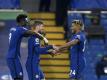 Chelseas Timo Werner (M) feiert mit Tammy Abraham (l) und Reece James, nachdem er das vierte Tor seiner Mannschaft erzielt hat. Foto: Mike Hewitt/Pool Getty/AP/dpa