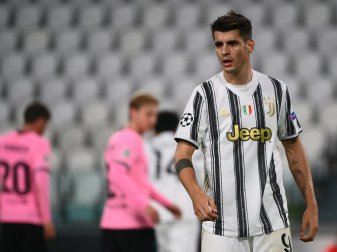 Juventus Turin mit Alvaro Morata trifft auf Neapel Juventus Turin mit Alvaro Morata trifft auf Neapel