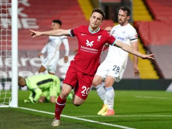 Diogo Jota brachte Liverpool gegen Leicester in Führung. Foto: Jon Super/PA Wire/dpa Diogo Jota brachte Liverpool gegen Leicester in Führung. Foto: Jon Super/PA Wire/dpa