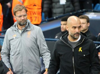 Klopp (l.) und Guardiola begrüßen Pläne zur Fanrückkehr Klopp (l.) und Guardiola begrüßen Pläne zur Fanrückkehr