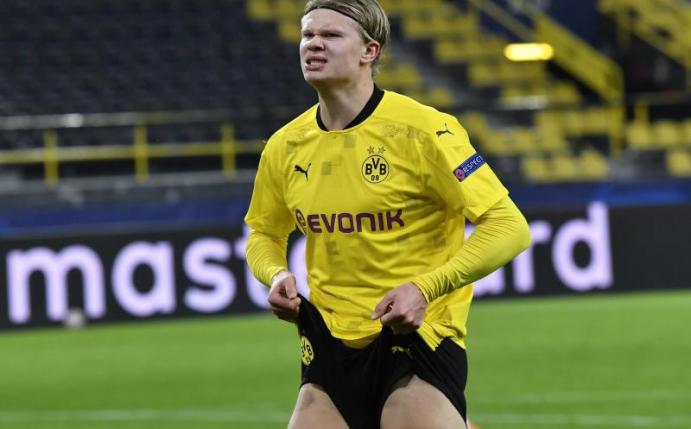 Kein Anlass zur Verzweiflung: BVB-Tormaschine Erling Haaland trifft beim 3:0-Erfolg doppelt. Foto: Martin Meissner/AP/dpa