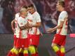 Angelino (vorne) bringt RB Leipzig in Führung
