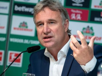 Marco Bode, Aufsichtsratschef von Fußball-Bundesligist Werder Bremen, spricht bei einer Pressekonferenz. Foto: Sina Schuldt/dpa/Archivbild