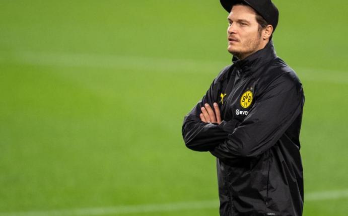 BVB-Trainer Edin Terzic hofft auf einen versöhnlichen Jahresabschluss im Spiel gegen Zweitligist Eintracht Braunschweig. Foto: Marius Becker/dpa