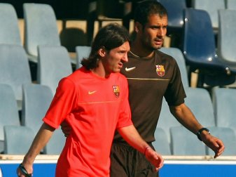 Pep Guardiola förderte Lionel Messi beim FC Barcelona Pep Guardiola förderte Lionel Messi beim FC Barcelona