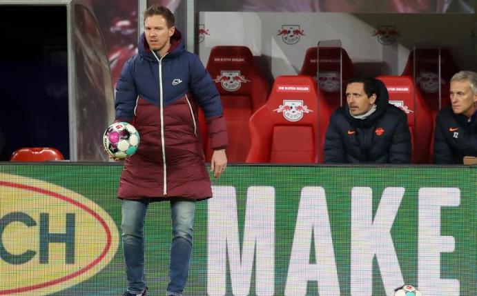 Ist mit Leipzig den Bayern auf den Fersen: RB-Coach Julian Nagelsmann. Foto: Jan Woitas/dpa-Zentralbild/dpa