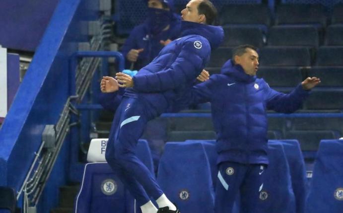 Chelseas Trainer Thomas Tuchel war an der Seitenlinie engagiert bei der Sache. Foto: Richard Heathcote/PA Wire/dpa