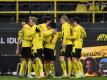 Die Spieler von Borussia Dortmund feiern das Tor zum 2:1 gegen den FC Augsburg. Foto: Martin Meissner/Pool AP/dpa