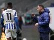 Trainer-Rückkehrer Pal Dardai konnte den Hertha-Abwärtstrend noch nicht stoppen. Foto: Thomas Frey/dpa