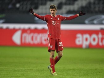 Bayerns Thomas Müller gestikuliert auf dem Platz. Foto: Martin Meissner/AP/Pool/dpa Bayerns Thomas Müller gestikuliert auf dem Platz. Foto: Martin Meissner/AP/Pool/dpa