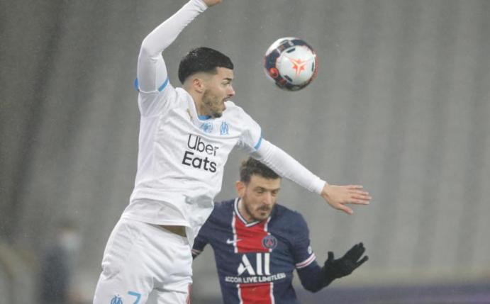 Steht vor einem Wechsel zu Hertha BSC: Nemanja Radonjic von Olympique Marseille. Foto: Christophe Ena/AP/dpa