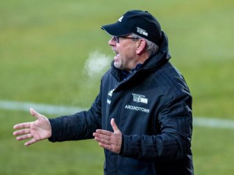 Will mit Union Berlin den Klassenerhalt frühzeitig klarmachen: Trainer Urs Fischer. Foto: Andreas Gora/dpa Pool/dpa