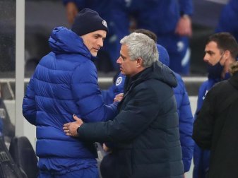 Musste sich im Londoner Derby mit Tottenham dem FC Chelsea mit Thomas Tuchel (l) geschlagen geben: José Mourinho. Foto: Clive Rose/PA Wire/dpa Musste sich im Londoner Derby mit Tottenham dem FC Chelsea mit Thomas Tuchel (l) geschlagen geben: José Mourinho. Foto: Clive Rose/PA Wire/dpa
