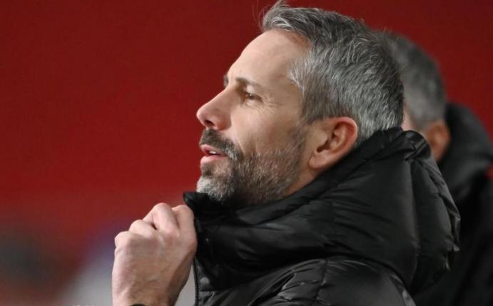 Muss mit seinem Team in Budapest gegen Manchester United antreten: Gladbach-Coach Marco Rose. Foto: Marijan Murat/dpa