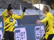 Jadon Sancho (l) und Erling Haaland retteten dem BVB einen Punkt gegen Hoffenheim. Foto: Marius Becker/dpa